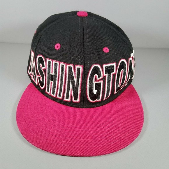 City Hunter Washington DC Snap Back Hat Black Magenta - Picture 1 of 11